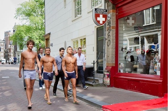 Sexy Underwear Models Sexy Underwear Models Bulging Hunks Cause Traffic Chaos In Amsterdam