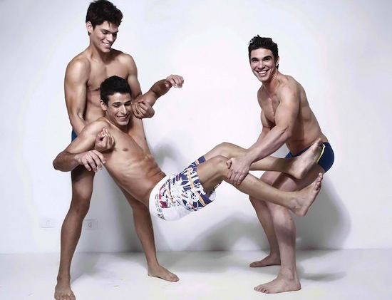 Three gorgeous young men Ariel Iglesias Jefferson Lopes and Thiago Bergamasco 2 Three Sexy Boys Wearing Very Little!