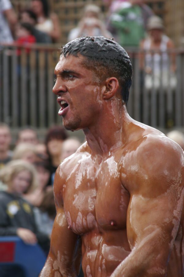 The Macho Man Randy Sausage Joel Hicks Gravy Wrestling 1 600x900 A Former Drag Queen, A Hot Muscle Guy And Gravy Wrestling!